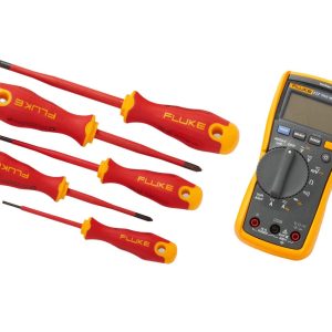 Multímetro de electricista Fluke 117 más kit de arranque de herramientas manuales aisladas